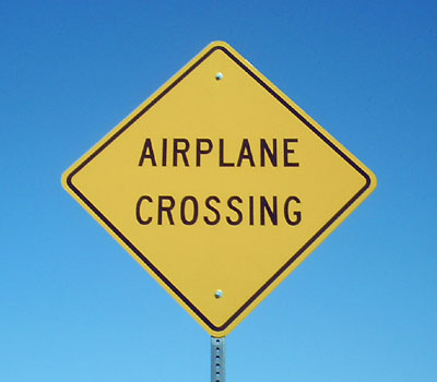 Airplane Crossing Funniest Road Sign