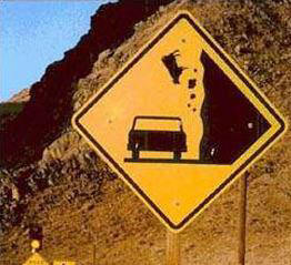 Funniest Road Sign Cow Falling